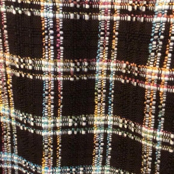 Black Plaid Tweed Skirt With Bow Accent Size 12 By Requirements - Picture 2 of 6